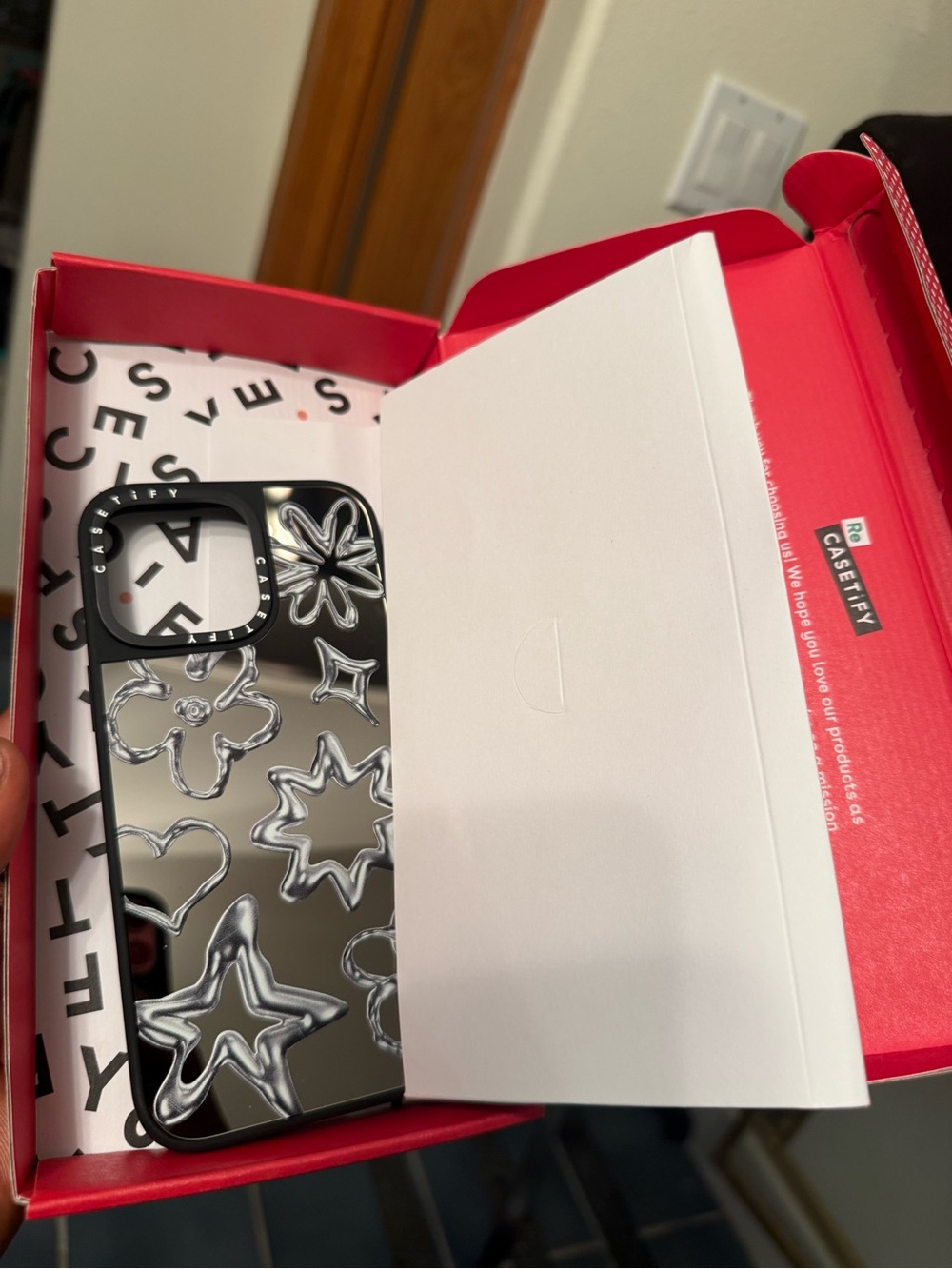 Casetify Black Reflective Floral iPhone Case